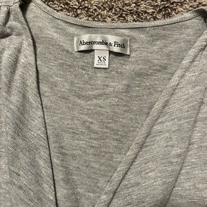 Gray cross cross low neck tank top